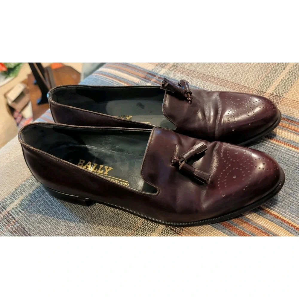 Bally Of Switzerland Men's Brown Leather Shoes Size 11D With Tassels ALAN